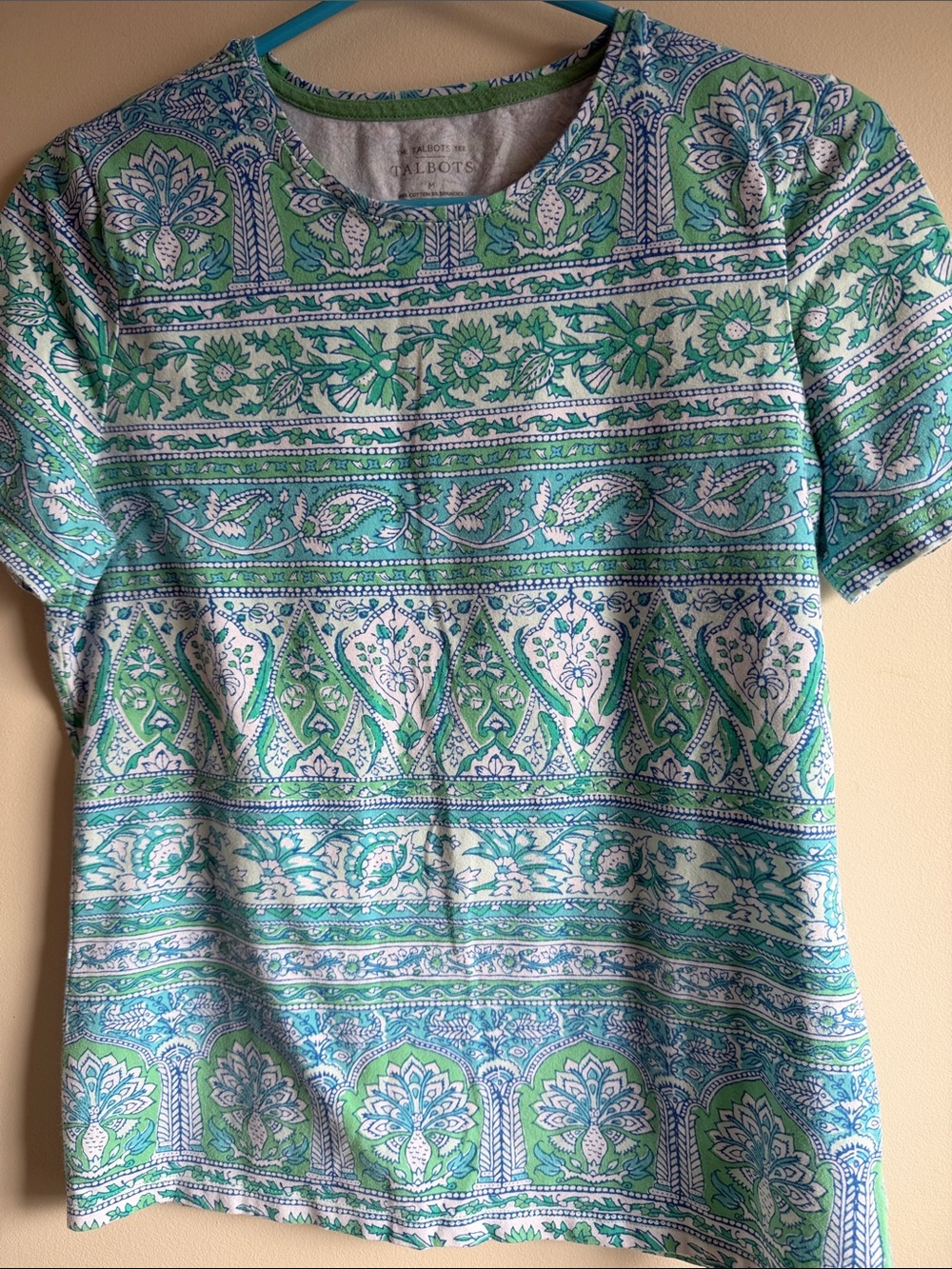 2 for $20. Talbots Green & Blue Short Sleeve Printed Tee